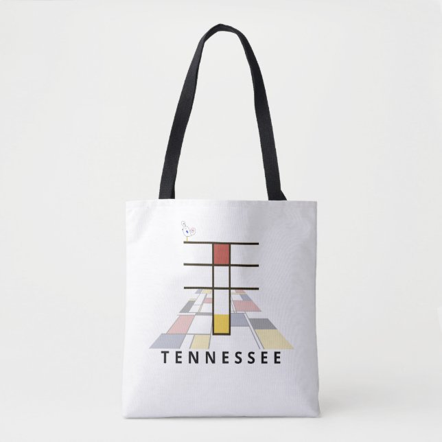 Tote Bag Charming Neoplasticism Style Monogramme. Lettre T (Devant)