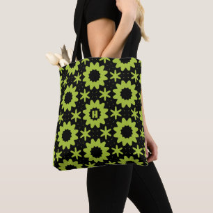 Tote Bag chartreuse géométrique