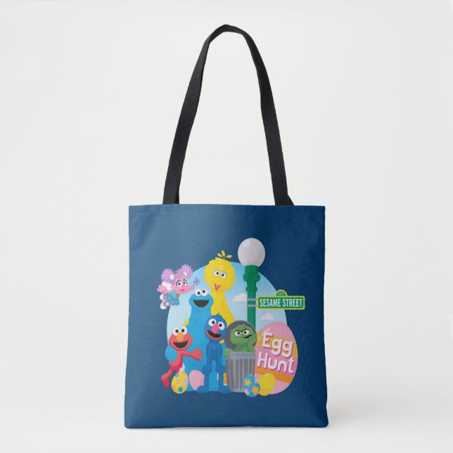 Tote Bag Chasse aux oeufs de Pâques de la rue Sésame (Devant)