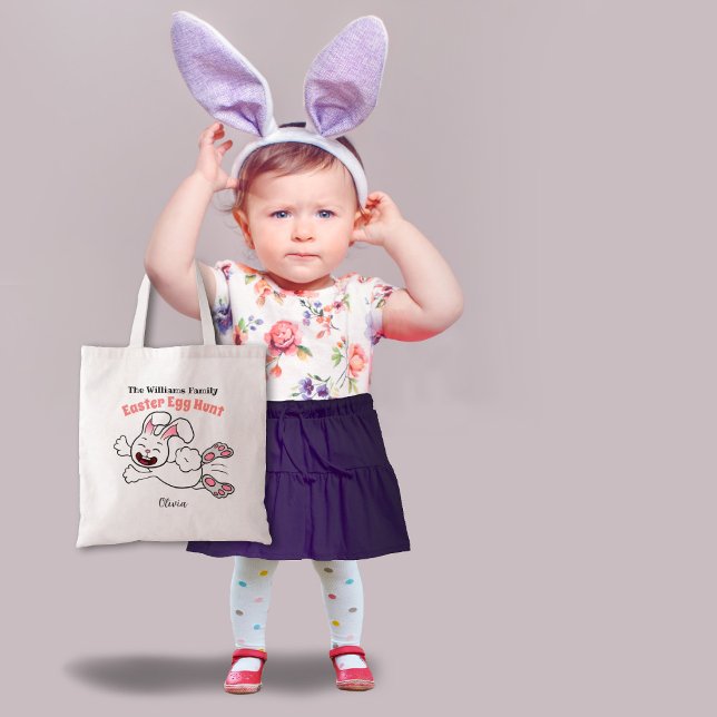 Tote Bag Chasse aux oeufs de Pâques de lapin amusant (Créateur téléchargé)