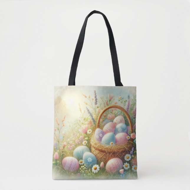 Tote Bag Chasse aux oeufs Pastel de Pâques (Devant)