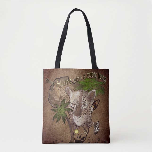 Tote Bag Chasse uniquement avec un objectif Zoom (Devant)