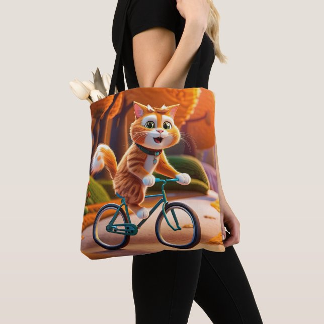 Tote Bag Chat à vélo (De près)