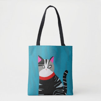 Tote Bag Chat Abstrait