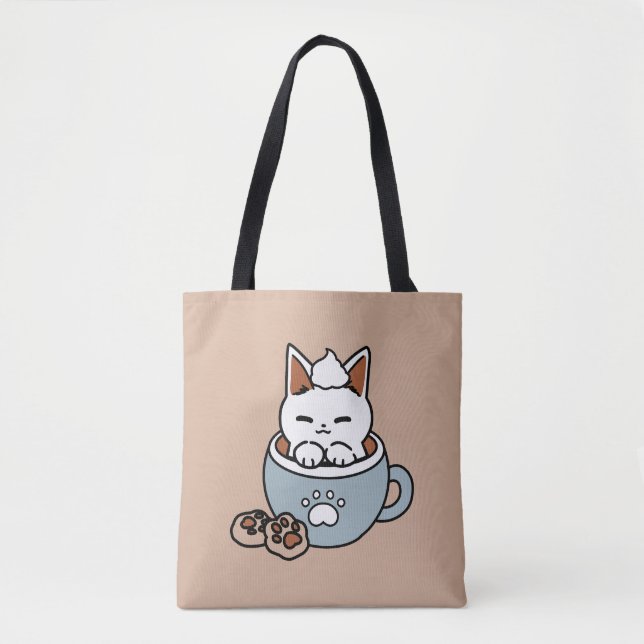 Tote Bag Chat adorable en Mug Conception de vacances - Chat (Devant)