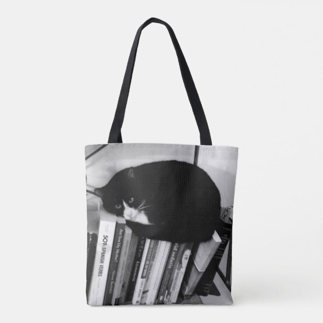 Tote Bag Chat amateur de livres (Dos)