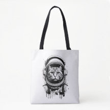Chat astronaute noir et blanc