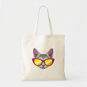 Tote Bag Chat avec lunettes de soleil
