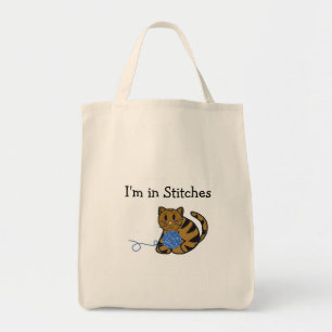 Tote Bag Chat avec Pelote de Fils et Dicton