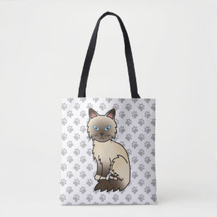 Tote Bag Chat Birman / Ragdoll Point Chocolat & Pattes Mign