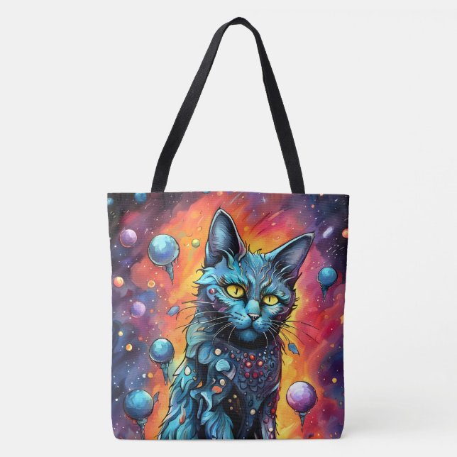 Tote Bag Chat bleu I (Devant)