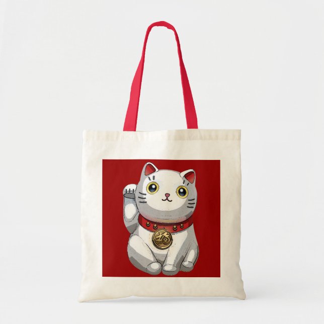 Tote Bag Chat chanceux (Devant)