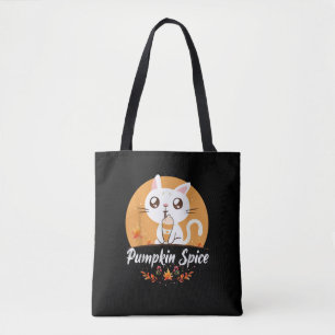 Tote Bag Chat Citrouille Spice Shirt mignonne C'est Automne