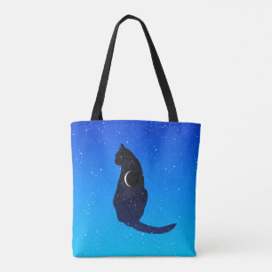 Tote Bag Chat cosmique sur un Arrière - plan Sky étoilé