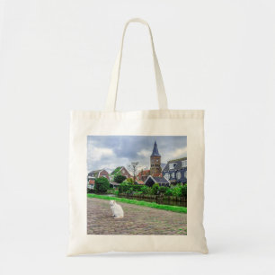 Tote Bag Chat dans le village de pêcheurs traditionnel