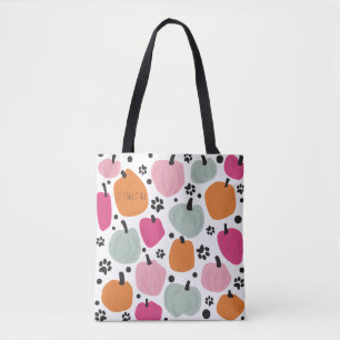 Tote Bag Chat de chien Citrouille de saison d'automne Paste