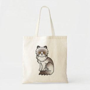 Tote Bag Chat de dessin animé persan bicolore lilas mignon