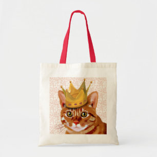 Tote Bag Chat de gingembre avec le portrait de couronne