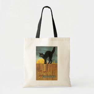 Tote Bag Chat de Halloween joyeux vintage par Ellen Clapsad