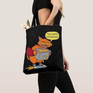Tote Bag Chat de pâtisserie drôle : Tâche échouée avec succ