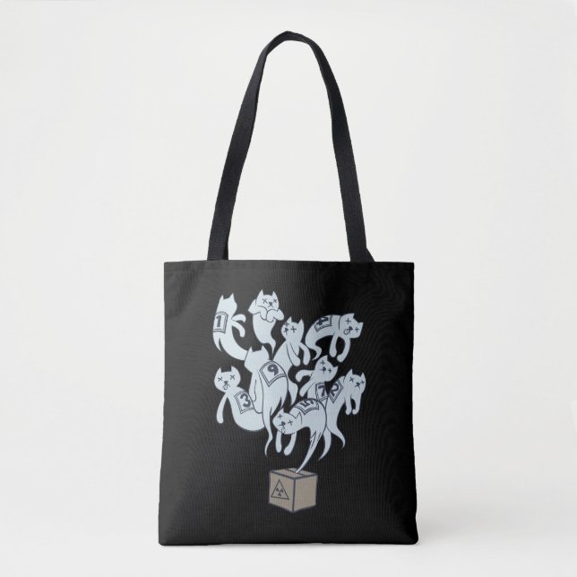 Tote Bag Chat de Schrödinger les 9 vies (Devant)