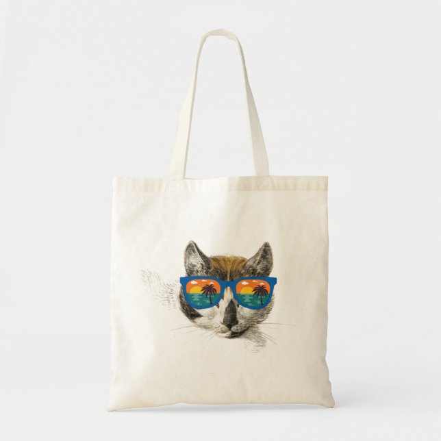 Tote Bag Chat d'été Funny Chat (Devant)