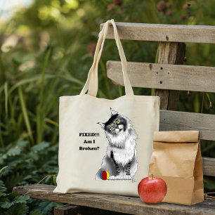 Tote Bag Chat drôle et duveteux Maine Coon humour vert