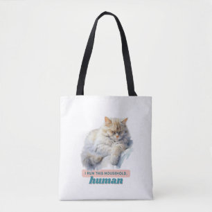 Tote Bag Chat Drôle "Je Gère Ce Ménage, Humain"