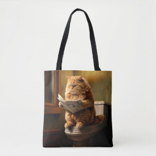 Tote Bag Chat drôle sur Toilet Humour De Salle De Bains