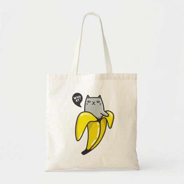 Tote Bag Chat en banane (Devant)