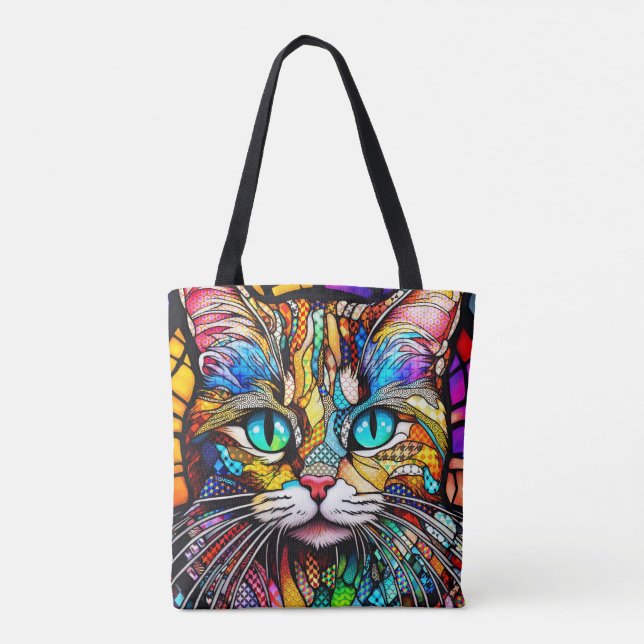 Tote Bag Chat en verre à plusieurs couleurs 710 (Dos)