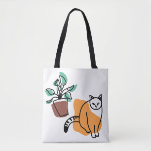 Tote Bag Chat et le plante