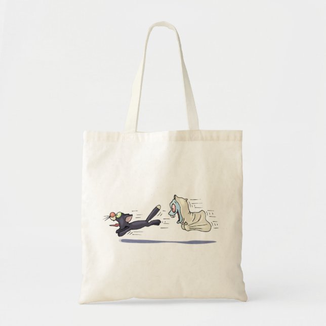 Tote Bag Chat fantôme à la recherche (Devant)