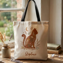 Chat floral de l'art populaire Céleste Moon Mama C