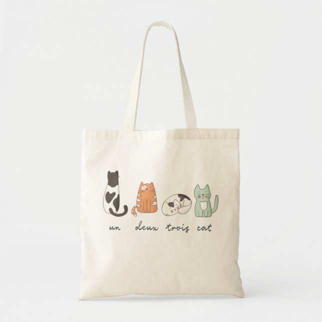 Tote Bag Chat français mignon drôle (Devant)