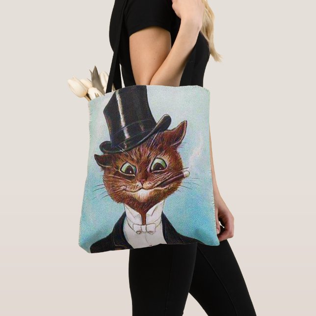 Tote Bag Chat Gentleman, Louis Wain (De près)
