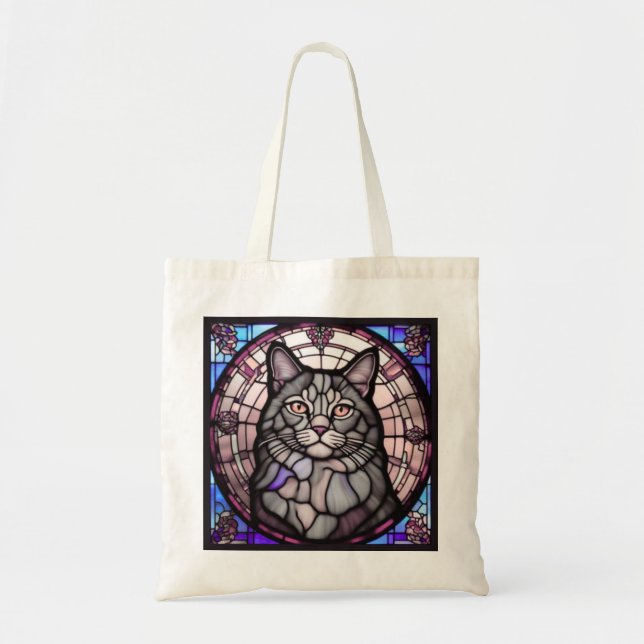 Tote Bag Chat gris  (Devant)