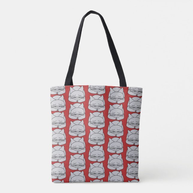 Tote Bag Chat gris dormant (Dos)