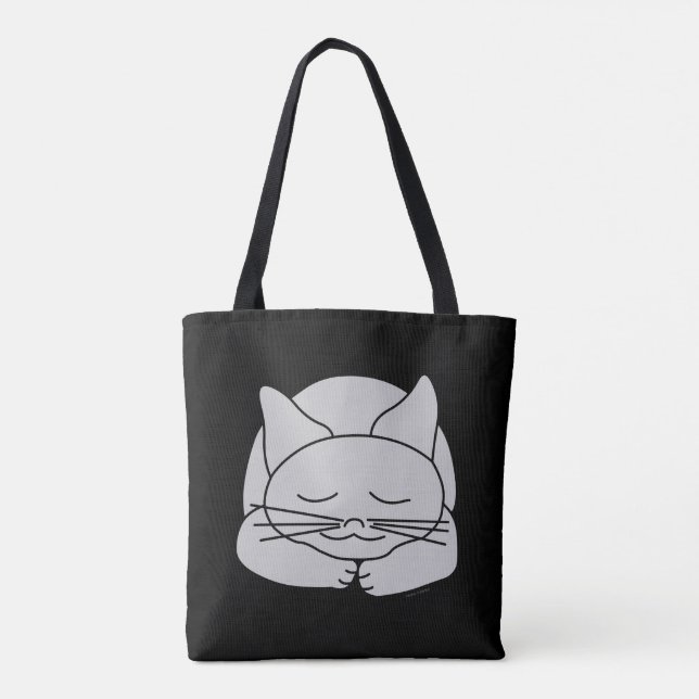 Tote Bag Chat gris dormant (Dos)