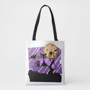 Tote Bag Chat, hibou et chauve-souris