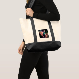 Tote Bag Chat Holographique Spectral : Un Prisme d'Élégance