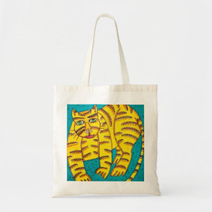 Tote Bag Chat jaune