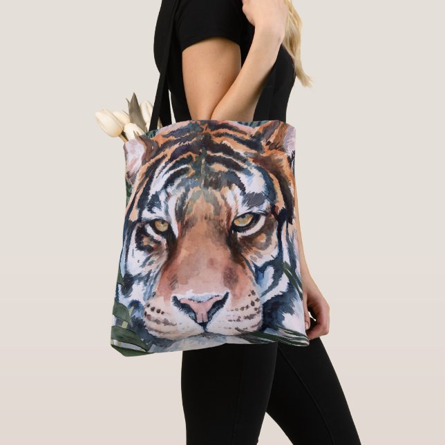 Tote Bag Chat Jungle - Tigre (De près)