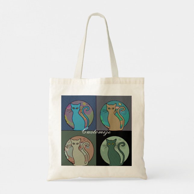 Tote Bag Chat Lady Multi Chats assis Thunder_Cove (Dos)