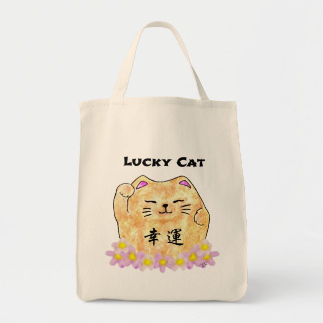 Tote Bag Chat Lucky (Maneki Neko) - "Chat Lucky" (Devant)