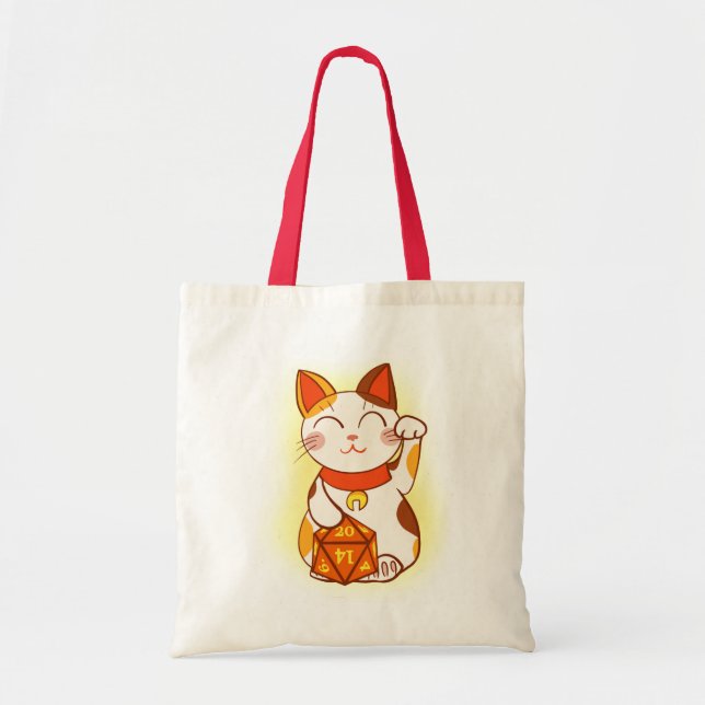 Tote Bag Chat Lucky Maneki Neko D20 Calico (Devant)