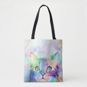 Tote Bag chat multicolore cat 663