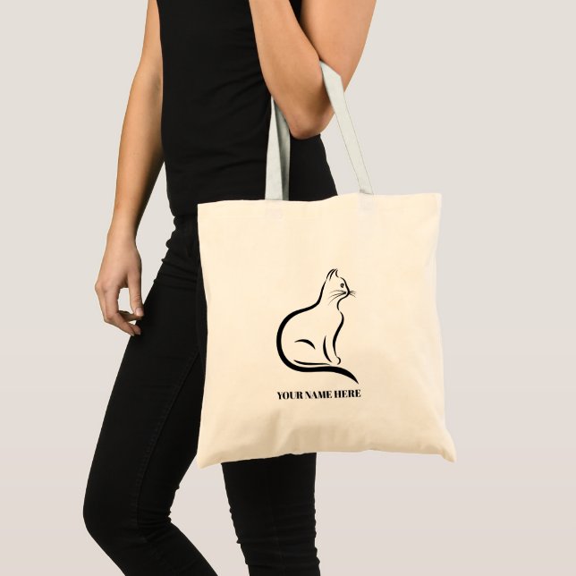 Tote Bag Chat Noir (Devant (produit))
