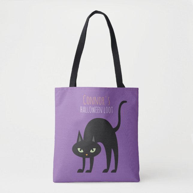 Tote Bag Chat noir cool pour enfants Bac ou traitement (Devant)