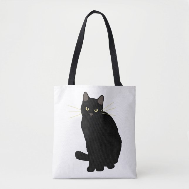 Tote Bag Chat noir Dessin Cute Chat Noir Chat Maman Amoureu (Devant)